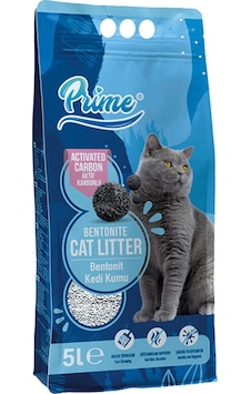 Prime Aktif Karbonlu Topaklaşan Bentonit Kedi Kumu 5 L