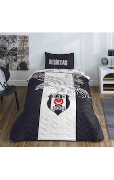 Taç Lisanslı Pamuklu Tek Kişilik Yatak Örtüsü Seti-beşiktaşkartal Siyah - Beyaz Taç Lisanslı Pamuklu Tek Kişilik Yatak Örtüsü Seti-beşiktaşkartal Siyah - Beyaz