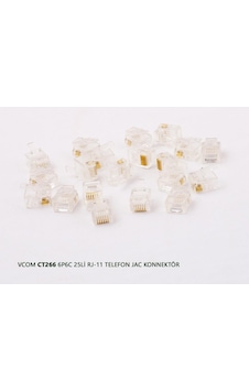 Vcom Ct266 6P6C 20Li Rj-11 Telefon Jac Konnektör Vcom Ct266 6P6C 20Li Rj-11 Telefon Jac Konnektör