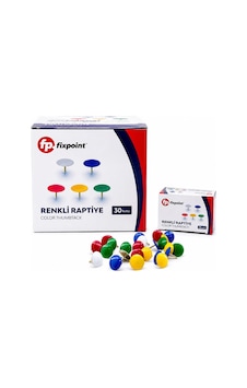 Fixpoint P-2411 Metal Renkli Raptiye 25 Adet - 30'li Paket Fixpoint P-2411 Metal Renkli Raptiye 25 Adet - 30'li Paket