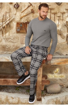 Aydoğan Erkek Kışlık Pijama Takımı Pamuklu Uzun Kol Jakarlı Gri Berk J-3382 Aydoğan Erkek Kışlık Pijama Takımı Pamuklu Uzun Kol Jakarlı Gri Berk J-3382