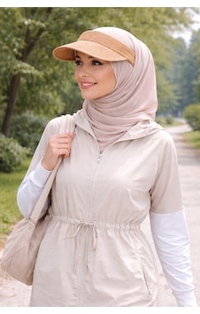 Tenisçi Vizörlü Model Siperli Şapka Plaj Güneş Uv Önleyici Tesettür Üstü Yeni Trend Safari Bej Tenisçi Vizörlü Model Siperli Şapka Plaj Güneş Uv Önleyici Tesettür Üstü Yeni Trend Safari Bej