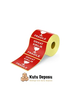 10x10 Cm Dikkat Kırılır Etiketi 500 Adet 1 Adet 10x10 Cm Dikkat Kırılır Etiketi 500 Adet 1 Adet