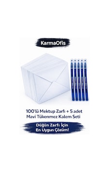 100 Lü Düğün Zarfı Seti + 5 Adet Mavi Tükenmez Kalem Düğün Zarfı Paketi 100 Lü Düğün Zarfı Seti + 5 Adet Mavi Tükenmez Kalem Düğün Zarfı Paketi