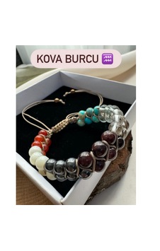 Sertifikalı Kova Burcu Çift Sıra Makrome Doğal Taş Bileklik Çok Renkli Sertifikalı Kova Burcu Çift Sıra Makrome Doğal Taş Bileklik Çok Renkli