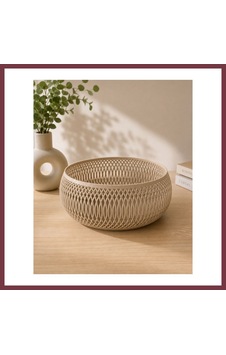 Storeşahin 3d Baskı Dekoratif Meyve Sepeti - Modern File Desenli Masaüstü Sunum Kasesi-bej Shn0720 Storeşahin 3d Baskı Dekoratif Meyve Sepeti - Modern File Desenli Masaüstü Sunum Kasesi-bej Shn0720