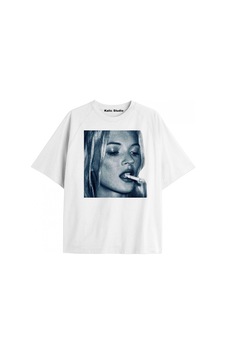 Kalic Studio Kate Moss Oversize Unisex T-shirt Beyaz Kalic Studio Kate Moss Oversize Unisex T-shirt Beyaz