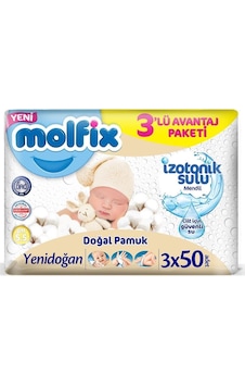 Molfix Yenidoğan İzotonik Sulu Islak Havlu 150 Yaprak
