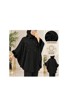 Genel Markalar Novea Scarf Çiçek İşlemeli Kürklü Triko Panço Siyah - 936043526 Siyah Genel Markalar Novea Scarf Çiçek İşlemeli Kürklü Triko Panço Siyah - 936043526 Siyah