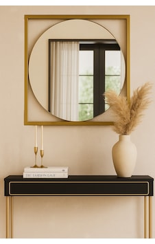 Effe Gold Metal Çerçeveli 70 Cm Dekoratif Ayna Effe Gold Metal Çerçeveli 70 Cm Dekoratif Ayna