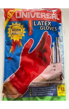 Üniversal Latex Bulaşık Eldiveni Süper Kalite Yeni 8 - 8.5-4 Adet