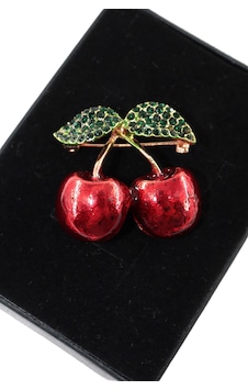 Aşkın İkiz Damlası Kiraz Broş Gold Dallı Kristal Yeşil Yapraklı Unisex Erkek Kadın Yaka İğnesi Broş Çok renkli Aşkın İkiz Damlası Kiraz Broş Gold Dallı Kristal Yeşil Yapraklı Unisex Erkek Kadın Yaka İğnesi Broş Çok renkli