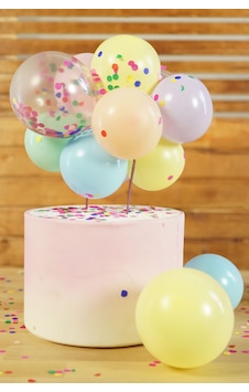 Çok Renkli Makaron Balon Pasta Süsü Çok Renkli Makaron Balon Pasta Süsü