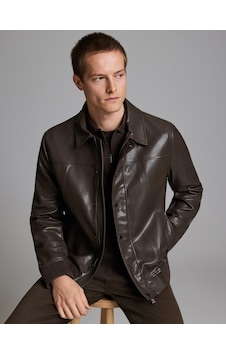 Pierre Cardin Koyu Kahverengi Deri Ceket 50330202-vr084 Pierre Cardin Koyu Kahverengi Deri Ceket 50330202-vr084