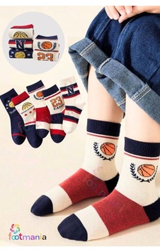 Footmania 5 Çift Çocuk Basketbol Çorap Seti Comfort Kids Çok Renkli