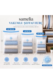 Lexroo Samelia Vakumlu Hurç Poşeti 1, 60x80 Şeffaf Lexroo Samelia Vakumlu Hurç Poşeti 1, 60x80 Şeffaf