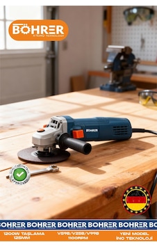 Böhrer Ba011211 Elektrikli 1200w Açılı Taşlama Makinesi - 1100rpm 125mm - 220v Böhrer Ba011211 Elektrikli 1200w Açılı Taşlama Makinesi - 1100rpm 125mm - 220v