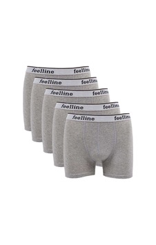5 Adet Feelline Gri Pamuklu Doğal Likralı Erkek Boxer M 5 Adet Feelline Gri Pamuklu Doğal Likralı Erkek Boxer M