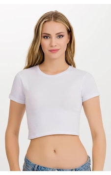 İlke İç Giyim Kadın Likralı Kollu Crop Beyaz S İlke İç Giyim Kadın Likralı Kollu Crop Beyaz S