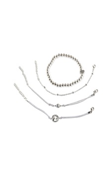 4pcs Harita Tasarımı Ve Bayanlar İçin Küçük Zincirleri Olan Kadın Boncuklu Bilezikler 4pcs Harita Tasarımı Ve Bayanlar İçin Küçük Zincirleri Olan Kadın Boncuklu Bilezikler