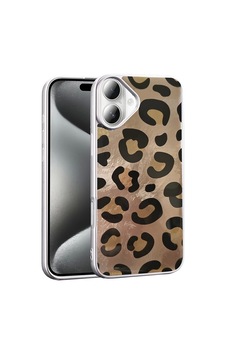 Apple Uyumlu iPhone 16 Kılıf Desenli Zore Mep Kapak Gold Leopar Apple Uyumlu iPhone 16 Kılıf Desenli Zore Mep Kapak Gold Leopar