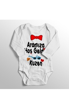 İmaj Tuğbababy Aramıza Hoş Geldin Kuzen Baskılı Bebek Zıbını Beyaz İmaj Tuğbababy Aramıza Hoş Geldin Kuzen Baskılı Bebek Zıbını Beyaz