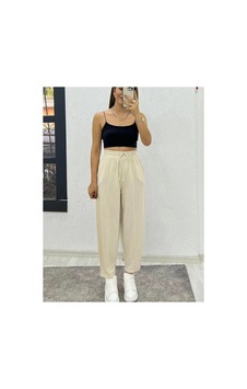 Çınar Boutique Keten Balon Pantolon-taş Rengi - M Taş Rengi Taş Rengi Çınar Boutique Keten Balon Pantolon-taş Rengi - M Taş Rengi Taş Rengi