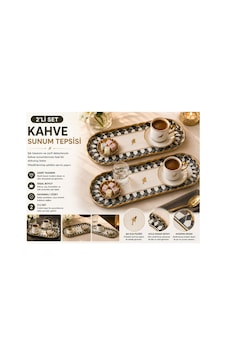 2 Li Kahve Sunum Tepsisi Gold Kenarlı Desenli Şık İkram Ve Servis Tepsisi Seti Siyah 2 Li Kahve Sunum Tepsisi Gold Kenarlı Desenli Şık İkram Ve Servis Tepsisi Seti Siyah
