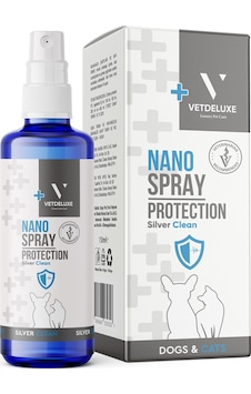 VETDELUXE Nano Silver Sprey Kedi Köpek Deri, Yara ve Vücut Bakım Spreyi (Göz, Kulak, Vücut Temizleme) 150 ml