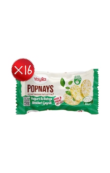 Yayla Popnays Yoğurt Ve Bahçe Bitkileri Çeşnili Mısır Ve Pirinç Patlağı 68 G X16 Yayla Popnays Yoğurt Ve Bahçe Bitkileri Çeşnili Mısır Ve Pirinç Patlağı 68 G X16