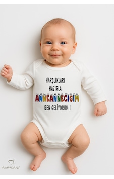 Babyden's Harçlıkları Hazırla Anneanneciğim Ben Geliyorum Yazılı,uzun Kollu Bebek Body %100 Pamuk Çıtçıtlı Zıbın Beyaz Babyden's Harçlıkları Hazırla Anneanneciğim Ben Geliyorum Yazılı,uzun Kollu Bebek Body %100 Pamuk Çıtçıtlı Zıbın Beyaz