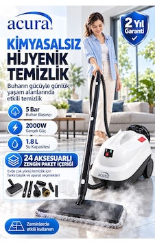 Ac-130 Pro 24 Aksesuarlı Profesyonel Buharlı Temizleyici Ac-130 Pro 24 Aksesuarlı Profesyonel Buharlı Temizleyici
