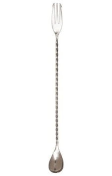 Burgulu Çatallı Bar Kaşık 33 Cm Paslanmaz Çelik