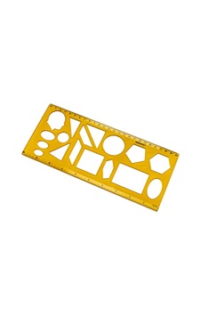 Brons Plastik Geometri Şablonu Cetveli Br-229