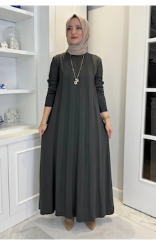 Rabia Şamlı Çiğdem Triko Elbise Haki Normal Rabia Şamlı Çiğdem Triko Elbise Haki Normal