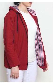CottonCool Kadın Kapüşonlu Yağmurluk & Rüzgarlık Bordo CottonCool Kadın Kapüşonlu Yağmurluk & Rüzgarlık Bordo