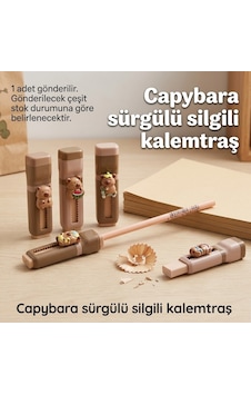 Mikro Capybara Tasarımlı Sürgülü Silgili Kalemtıraş - Çift Fonksiyonlu Eğlenceli Kapibara Kalemtıraş Ve Silgi 1 Adet - 9073757681908 Mikro Capybara Tasarımlı Sürgülü Silgili Kalemtıraş - Çift Fonksiyonlu Eğlenceli Kapibara Kalemtıraş Ve Silgi 1 Adet - 9073757681908