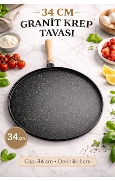34 Cm Granit Krep Tavası Çift Taraflı Bazlama Tava Granit Tava Yumurta Tavası Çok Amaçlı Tava Siyah 34 Cm Granit Krep Tavası Çift Taraflı Bazlama Tava Granit Tava Yumurta Tavası Çok Amaçlı Tava Siyah