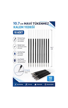 Mavi Plastik Tükenmez Kalem Yedeği 10 Adet 10.7 Cm Tükenmez Kalem İçi Yedek Plastik Tükenmez Kalem İçi Okul Ofis Jel Mavi Plastik Tükenmez Kalem Yedeği 10 Adet 10.7 Cm Tükenmez Kalem İçi Yedek Plastik Tükenmez Kalem İçi Okul Ofis Jel