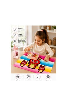 Renkli Tavşan Model 30 50 Ölçülü Beslenme Örtüsü Yıkanabilir - 910093972