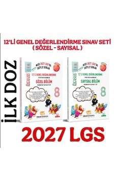 2027 Lgs 8. Sınıf İlk Doz 12'li Genel Değerlendirme Sınav Seti Sayısal + Sözel 1. Dönem Sinan Kuzucu 2027 Lgs 8. Sınıf İlk Doz 12'li Genel Değerlendirme Sınav Seti Sayısal + Sözel 1. Dönem Sinan Kuzucu