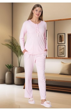 Lohusa Sepeti Lohusasepeti Dantelli Yaka Büyük Beden Lohusa Pijama Takımı Pembe - 5919 001 Lohusa Sepeti Lohusasepeti Dantelli Yaka Büyük Beden Lohusa Pijama Takımı Pembe - 5919 001