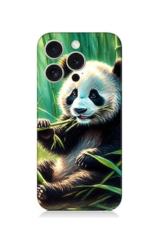 Apple Uyumlu iPhone 15 Pro Max Panda Yaprak Desenli Silikon Kılıf Silikon Apple Uyumlu iPhone 15 Pro Max Panda Yaprak Desenli Silikon Kılıf Silikon