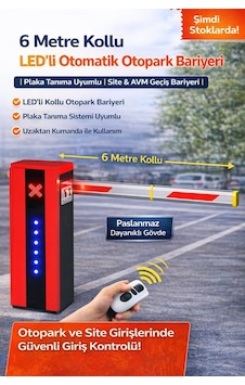 Avax Mc6 Led Li 6 Metre Kollu Otomatik Otopark Bariyeri Uzaktan Kumandalı Site & Avm Araç Giriş Sistemi Avax Mc6 Led Li 6 Metre Kollu Otomatik Otopark Bariyeri Uzaktan Kumandalı Site & Avm Araç Giriş Sistemi