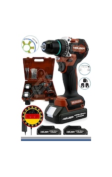 Heilber Ba01013kd Alman V998 15ahm Kırmızı Bakır Sargılı Darbeli Akülü Vidalama Çelik Şanzıman Şarjlı Matkap