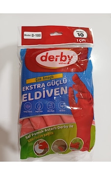 Derby D-100 Doğal Latex Saf Pamuk Astarlı Eldiven No:10 -2 Çift Derby D-100 Doğal Latex Saf Pamuk Astarlı Eldiven No:10 -2 Çift