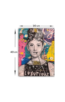 Cam Tablo Popart Serisi Audrey Hepburn 30cm X 40cm Cam Tablo Popart Serisi Audrey Hepburn 30cm X 40cm