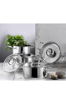 Aryıldız Vento Prestige Cam Kapak 8 Parça Tencere Set Aryıldız Vento Prestige Cam Kapak 8 Parça Tencere Set