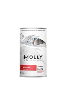 Molly Jöle İçinde Parça Kuzu Etli Yetişkin Kedi Konservesi 400 Gr Molly Jöle İçinde Parça Kuzu Etli Yetişkin Kedi Konservesi 400 Gr
