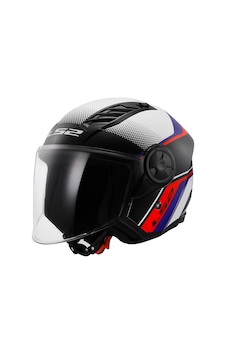 Ls2 Aırflow 2 Rush Yarım Kask Beyaz - Mavi - Kırmızı